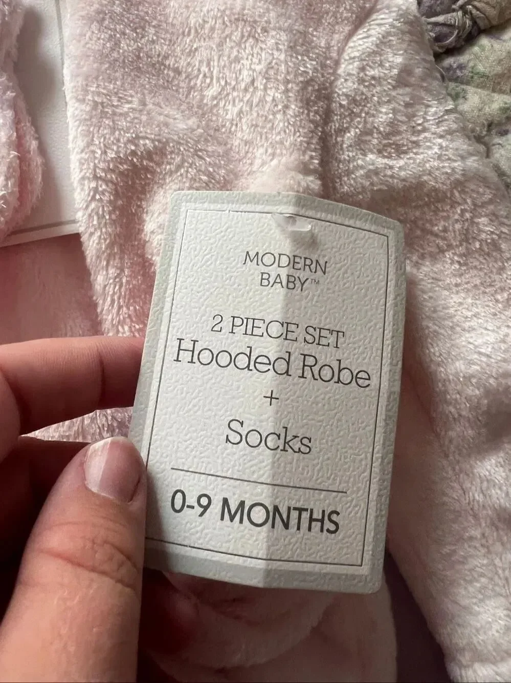 Modern Baby Pink Elephant Robe And Socks Baby Flawed